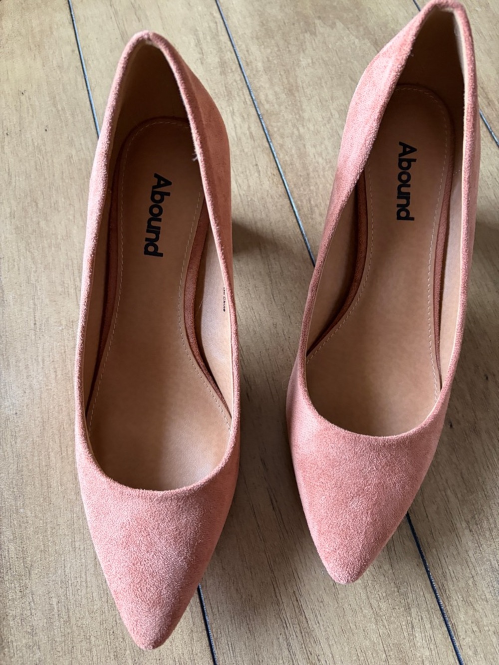 Abound Pointed Toe Suede Audry block heel tan women’s size 7.5